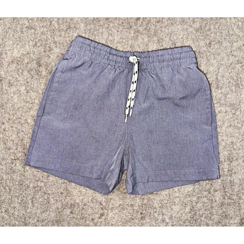 Class Club Boys 2/3 Gray Solid Swim Trunks Drawstring